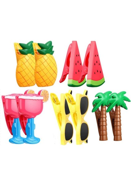 10 Adet Plaj Havlu Klipsleri Taşınabilir Sandalye Tutucular Parlak Renkli Havlu Klipsleri Plastik Sevimli Kıyafetler Klipsler (Yurt Dışından)