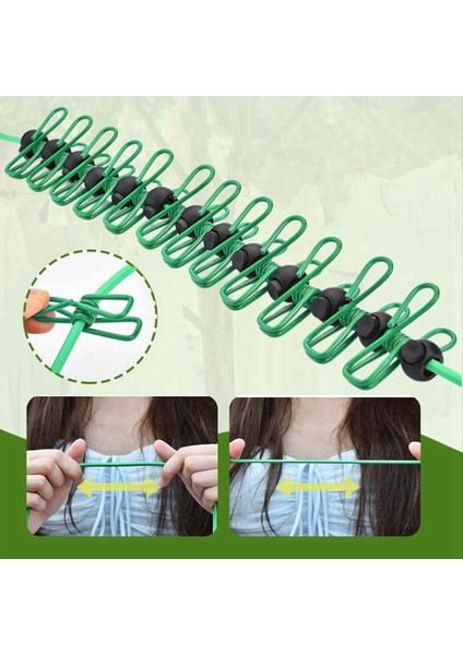 Clothesline, Clothespins ile Taşınabilir Çamaşır Ipi, Ayarlanabilir Kaymaz Çamaşır Ipi, Kapalı Açık Seyahat Kampı Siyah (Yurt Dışından) fırsatları