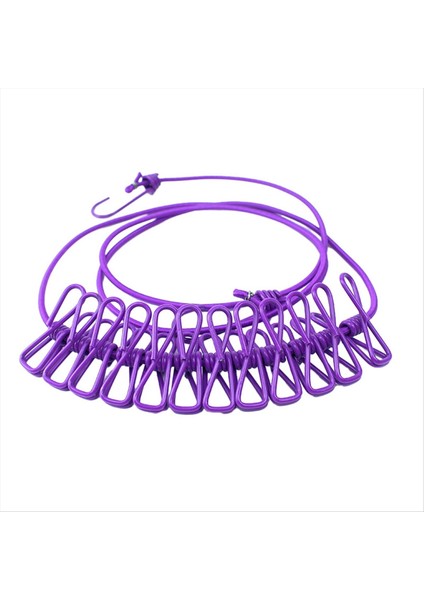 F Geri Çekilebilir Giysiler Kurutma Raf Ipi 12 Klipsli Portatif Çamaşırhane Giyim Hattı Çamaşır Kurutma Hattı Kampı Için (Yurt Dışından)