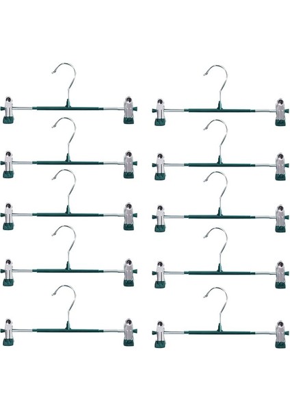 Klipsli 12 Inç Ağır Pantolon Etek Askıları, Kot Pantolon Için Metal Pantolon Askısı Siyah Dokuma Olmayan Şort 10 Paket Yeşil (Yurt Dışından)