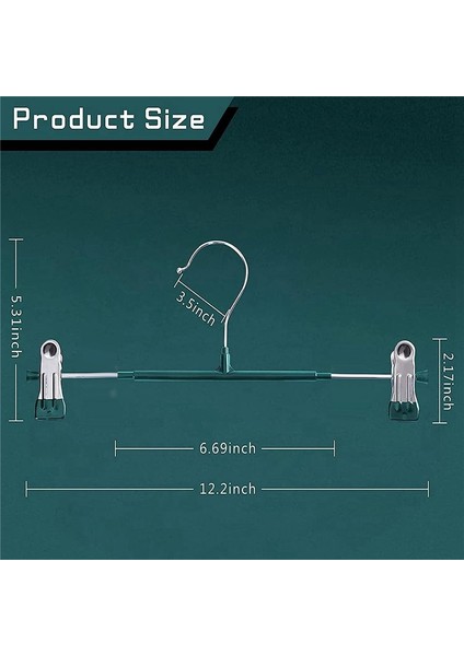 Klipsli 12 Inç Ağır Pantolon Etek Askıları, Kot Pantolon Için Metal Pantolon Askısı Siyah Dokuma Olmayan Şort 10 Paket Yeşil (Yurt Dışından) fiyatları
