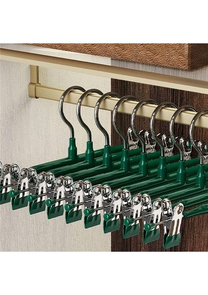 Klipsli 12 Inç Ağır Pantolon Etek Askıları, Kot Pantolon Için Metal Pantolon Askısı Siyah Dokuma Olmayan Şort 10 Paket Yeşil (Yurt Dışından) indirimleri