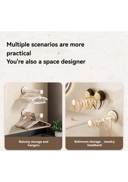 2pcs Emme Kupası Giysisi Askı Depolama Organizatör Ev Balkon Çok Fonksiyonlu Duvara Monte Askı Kremalı Beyaz (Yurt Dışından)