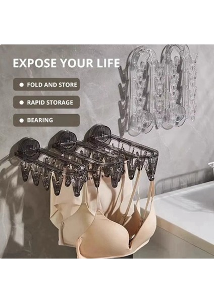 1 Adet Banyo Vantuz Kurutma Rafı Katlanır Çoraplar Kurutma Raf Ev Kıyafetleri Raf Çok Klipsli Kurutma Çorapları Eser, A (Yurt Dışından) modelleri