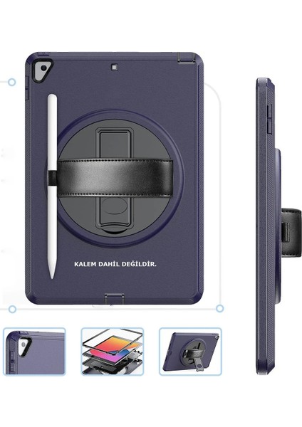 CPT83 iPad 10.2 (7.nesil) Kılıf Hand Strap Tablet Kılıfı - Lacivert fiyatları