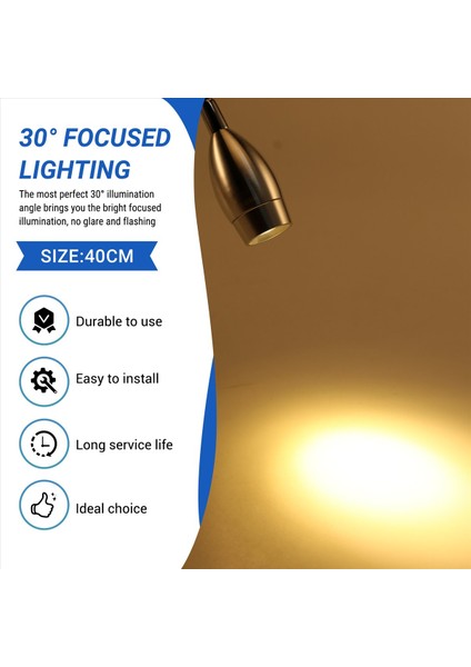 Dimmable Okuma Lambası, Yatak Odası Başucu Için Kablolu Fişli Yatak Lambaları, Esnek Goopeneck Kitap Lambası, Duvara Monte Okuma Işık, 200LM / 3000K Kiriş Açısı: 30 ° Abd Fiş (Yurt Dışından) indirimleri