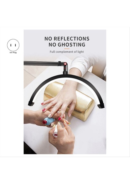 20W 16INCH U Şeklinde LED Yarım Ay Güzellik Lambası Yüzük Kaş Dövme Güzellik Salon Kirpik Uzatma Lambası Siyah Abd Fiş (Yurt Dışından) fiyatları