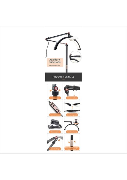 20W 16INCH U Şeklinde LED Yarım Ay Güzellik Lambası Yüzük Kaş Dövme Güzellik Salon Kirpik Uzatma Lambası Siyah Abd Fiş (Yurt Dışından) indirimleri