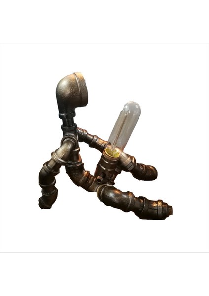 Steampunk Masa Lambası, Robot Tasarımı Endüstriyel Su Borusu Lambası, Retro Dekorasyon, Kişiselleştirilmiş Abd Fişi (Yurt Dışından)