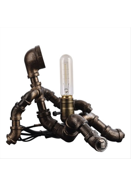 Steampunk Masa Lambası, Robot Tasarımı Endüstriyel Su Borusu Lambası, Retro Dekorasyon, Kişiselleştirilmiş Abd Fişi (Yurt Dışından) fırsatları