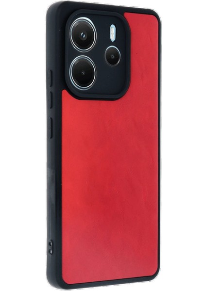 CPT83 Xiaomi Redmi Note 14 4g Kılıf Aras Deri Kapak - Kırmızı fiyatları