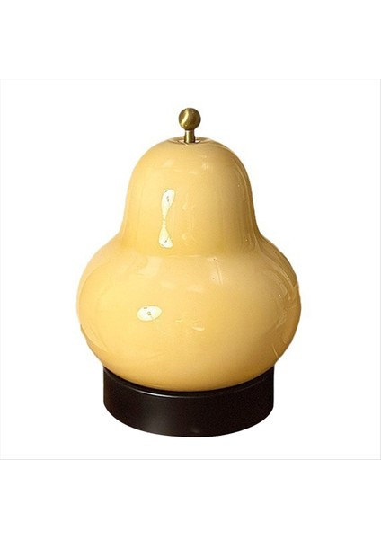 Fransız Krem ​​armut Masa Lambası Başucu Minimalist Oturma Odası Şarj Edilebilir Lamba Ambiyans Dekoratif Gece Lambası Sarı (Yurt Dışından)