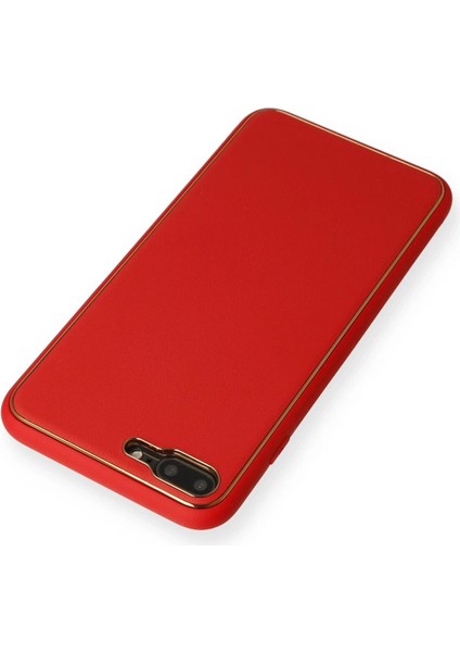 CPT83 iPhone 7 Plus Kılıf Coco Deri Silikon Kapak - Kırmızı modelleri