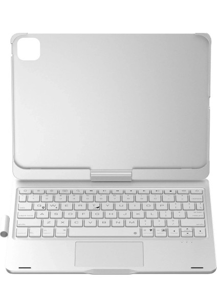 OMR02 iPad Pro 11 (2024) F11 Ats Kılıf Magic Dönen Klavyeli Tablet Kılıf - Gümüş