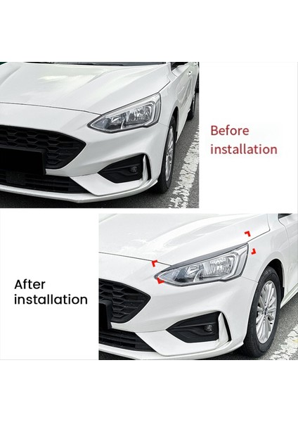 Araba Parlatıcı Siyah Far Lambası Kaşları Ford Focus Mk4 2019-2021 Araç Göz Kapakları Kapakları (Yurt Dışından) indirimleri