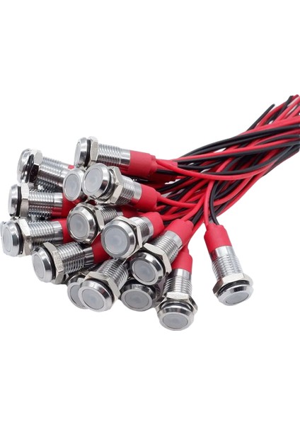 20PCS 6mm Metal LED Uyarı Göstergesi Işık Sinyal Lambası Pilotu Telli Ekran Işıkları 3V Beyaz (Yurt Dışından)