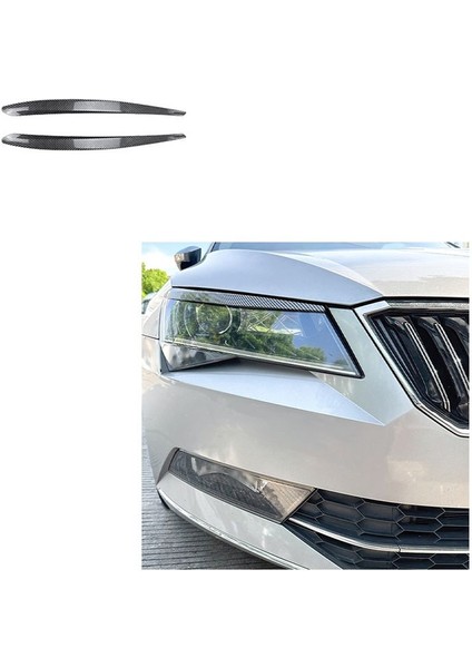 Araç Karbon Fiber Desen Farlar Kaş Far Trim Kapağı Skoda Için Superb B8 2016-2018 Araç Stil (Yurt Dışından) fiyatları
