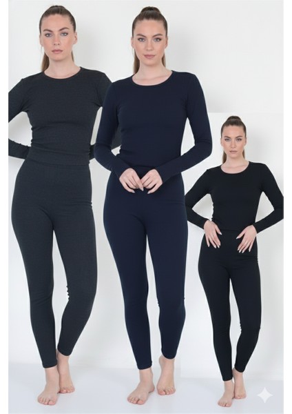 Isıltermal | 3 ' Lü Termal Takım Set Kadın Koleksiyon 3 Renk ( Antrasit,siyah ,lacivert) fırsatları