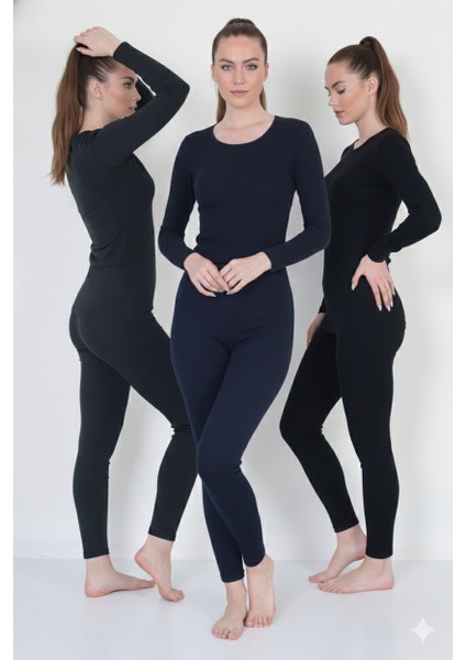 Isıltermal | 3 ' Lü Termal Takım Set Kadın Koleksiyon 3 Renk ( Antrasit,siyah ,lacivert) indirimleri