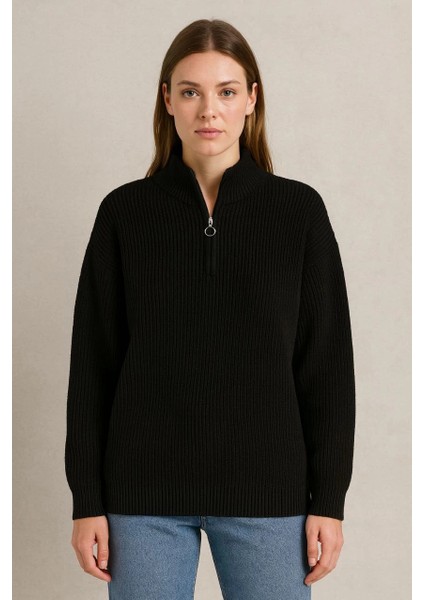 Velmora Yarım Fermuarlı Triko Kazak - Selanik Örgü - fırsatları