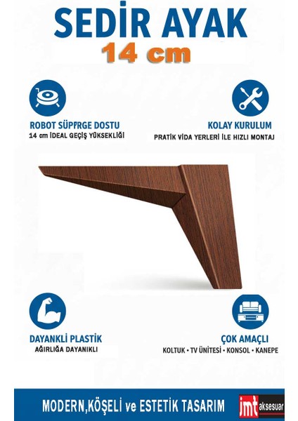 Sedir 14 cm 6'lı Set Mobilya Koltuk Kanepe Tv Ünitesi Dolap Konsol ve Destek Ayağı fiyatları