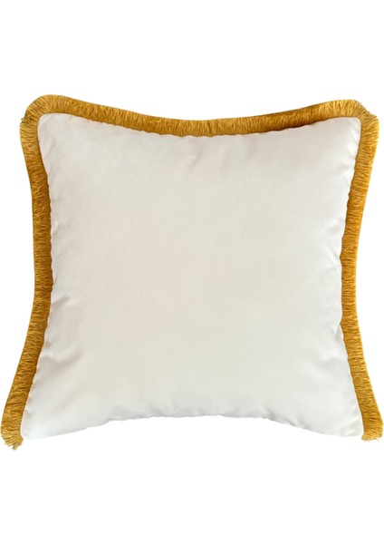 Boho Çiçek ve Leopar Desenli Kadife Yastık Kılıfı – 50X50 cm – Püsküllü Dekoratif Kırlent Kılıfı indirimleri