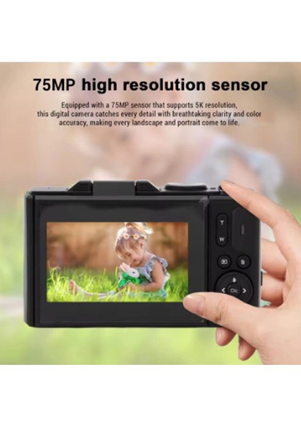 5k 75MP Hd Dijital Kamera 18X Dijital Zoom, Flaşlı,3.0 Inç Ekranlı Fotoğraf Makinesi fırsatları
