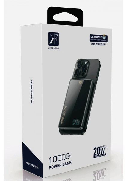 Ieg PW598 10.000 Mah Dijital Göstergeli 20W Type-C ve 15W Kablosuz Şarj Pd Hızlı Şarj Magsafe Powerbank - Siyah fiyatları