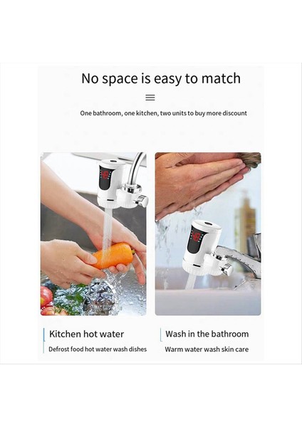 Kolay Kurulum Hızlı Isıtma Musluğu Anında Elektrikli Su Isıtıcı Musluk Isıtıcı Dijital Ekran Eu-Plug (Yurt Dışından) fırsatları