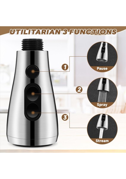 Mutfak Lavabosu Aşağı Çekme Musluk Püskürtme Başkanı Çekin Hortum Püskürtücü Yedek Parça Musluk Başı - Fırçalanmış Nikel (Yurt Dışından) indirimleri