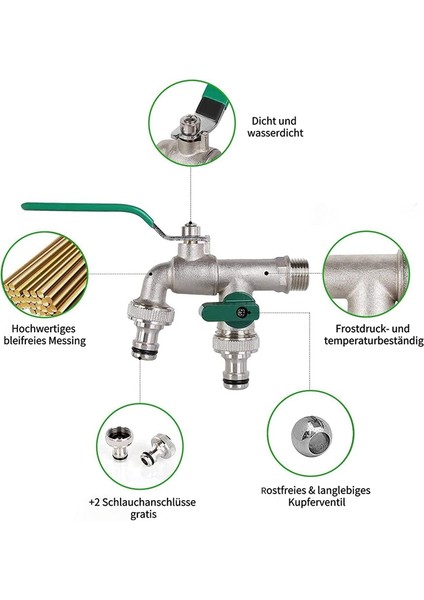 1/2 Inç Çift Çıkış Musluk Pas ve Don Koruması Çift Bağlantı ve Hortum Nozul ile Pirinç Musluk (Yurt Dışından) fırsatları