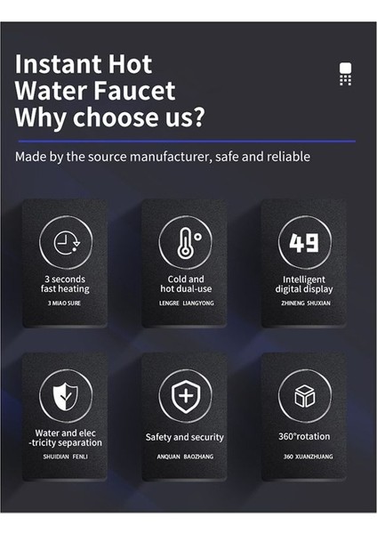 Elektrikli Mutfak Su Isıtıcı Anında Sıcak Paslanmaz Çelik Su Musluğu Isıtıcı Soğuk Isıtma Museti Ab Fiş, A (Yurt Dışından) indirimleri