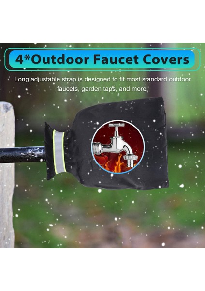 4pcs Kış Donma Koruması Için Açık Musluk Kapakları, 16X25CM Daha Kalın Hortum Önlük Yalıtım Kapağı Yansıtıcı Şeritli (Yurt Dışından) fırsatları