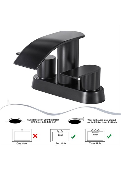 Şelale Banyo Musluğu, Banyo Lavabo Musluğu, Paslanmaz Çelik Kurşunsuz 2 Saplı Musluk Yıkama Havzası 2 Veya 3 Delik (Yurt Dışından) fiyatları