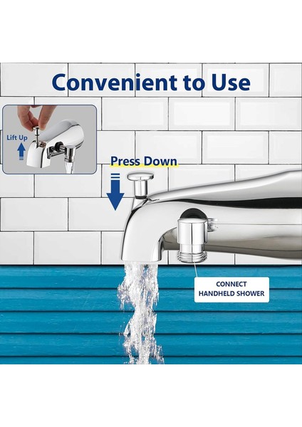 9 Püskürtücü Ayarlı Tüm Metal Küvet Musluğu, Krom Kaplama, Yerleşik Saptırıcı ve Evrensel Uyum Adaptörleri ile (Yurt Dışından) modelleri