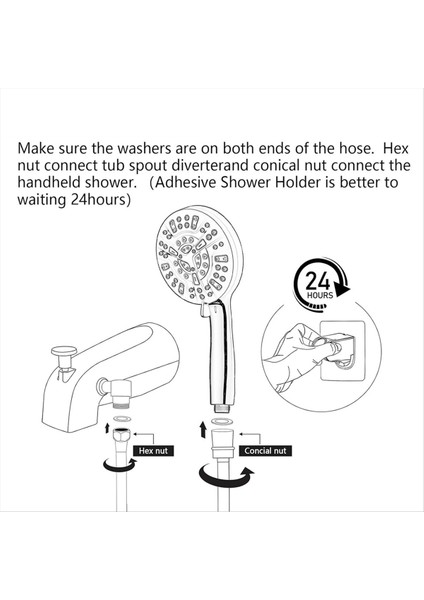 9 Püskürtücü Ayarlı Tüm Metal Küvet Musluğu, Krom Kaplama, Yerleşik Saptırıcı ve Evrensel Uyum Adaptörleri ile (Yurt Dışından) indirimleri