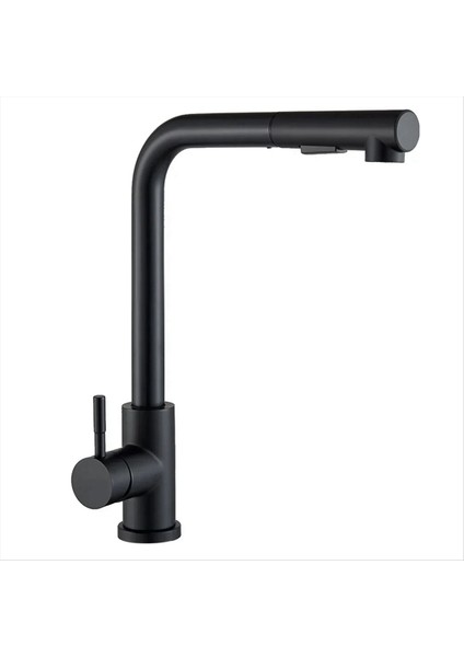 Siyah Çekin Mutfak Lavabo Musluğu Esnek 2 Mod Akarsu ve Püskürtücü Nozul Muslukları Paslanmaz Çelik Sıcak Soğuk Dokun (Yurt Dışından)