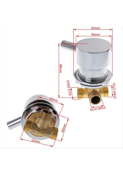 G1/2inch Sıcak ve Soğuk Su Karıştırma Valfı Termostatik Mikser 2 Inç ve 1 Çıkış Musluğu Duş Odası (Yurt Dışından) fiyatları