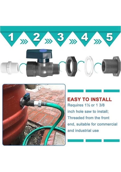 Pvc Yağmur Kovası Musluk Kiti, 3/4 Inç Pvc Bilyalı Valf, Kova Kovası Su Deposu Havuz Kova Musluk Kiti (Yurt Dışından) indirimleri