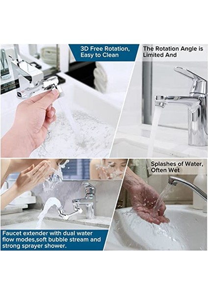 Musluk Genişletici, 1080 Döner Robotik Kol Musluk Havalandırıcı, 2 Tip Su Deşarj Modeli, Temizlik Için Robot Kolu (Yurt Dışından) fırsatları