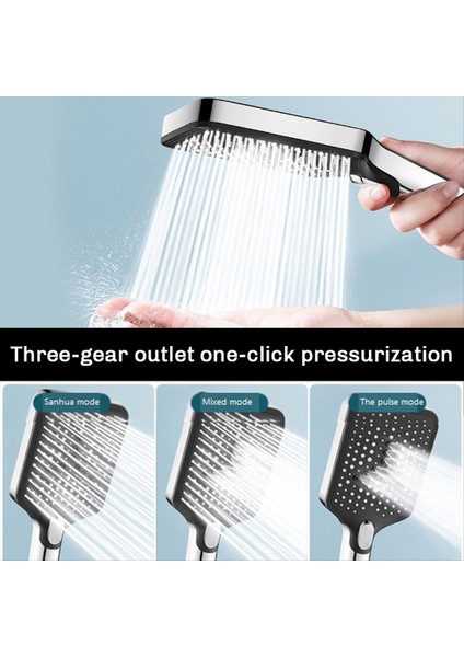 3 Mod Gümüş Duş Baş Spa Yağmur Yüksek Basınçlı Banyo Mikser Mikser Aksesuarları Kamp Banyo Malları Seti (Yurt Dışından) modelleri