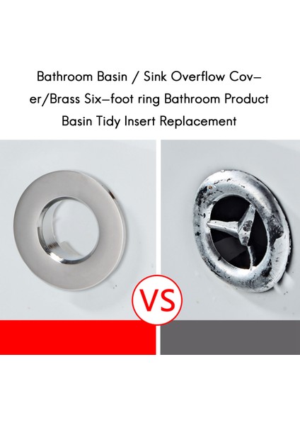 Yeni Tasarım Banyo Havzası / Lavabo Taşma Kapağı / Pirinç Altı Ayaklı Halka Banyo Ürün Havzası Düzenli Ekleme Yedek WF-0567 (Parlak Gümüş) (Yurt Dışından) indirimleri