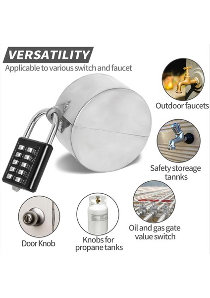 Kapı Valf Kilitleme Cihazı (2 Set) Hortum Önlük Kilidi Açık Musluk, Kapı Topuzu Için Su Musluk Kilidi, Dış Bahçe, Yağ, Yağ (Yurt Dışından) modelleri