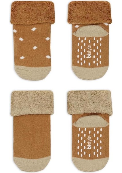 Nessiworld Puanlı Kaymaz Havlu Soket Çorap 2'li BS10502 Hardal fiyatları