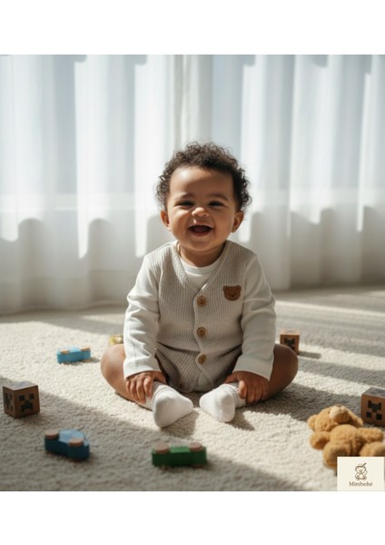 Minibohe 3'lü Erkek Bebek Takımı Teddy modelleri