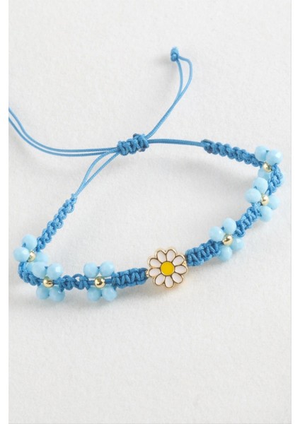 Papatya Mineli Makrome Örgülü Ip Bileklik fiyatları