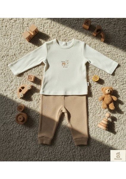 Minibohe 3'lü Erkek Bebek Takımı Teddy Kahve fiyatları