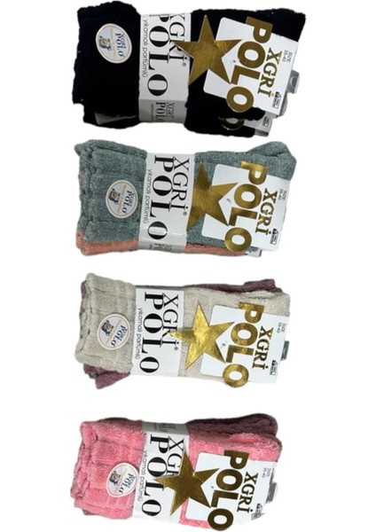 Xgripolo 6'lı Ters Havlu Renkli Soket Çorap