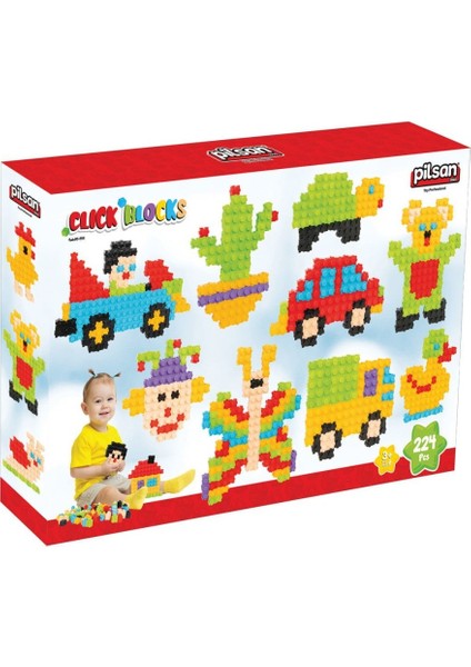 03 296 Çıt Çıt Bloklar 224 Parça -Nessiworld Oyuncak