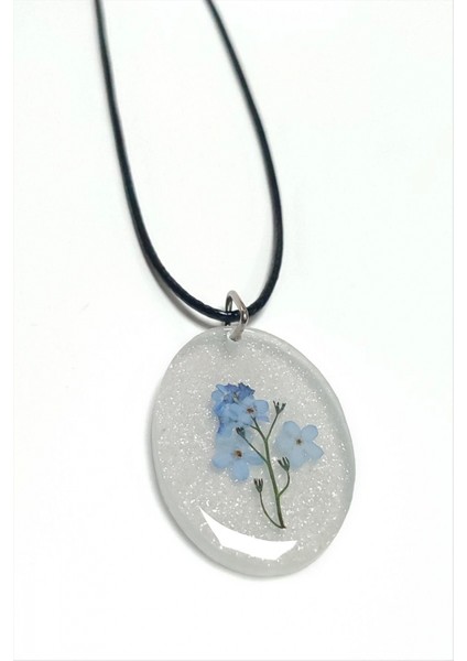 Ieg Unutma Beni Çiçeği Oval Epoksi Kolye